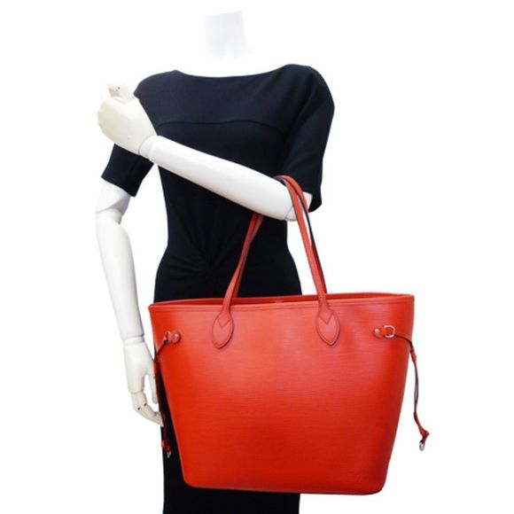 Louis Vuitton Neverfull MM Epi Tote Bag Red - Picture 3 of 11